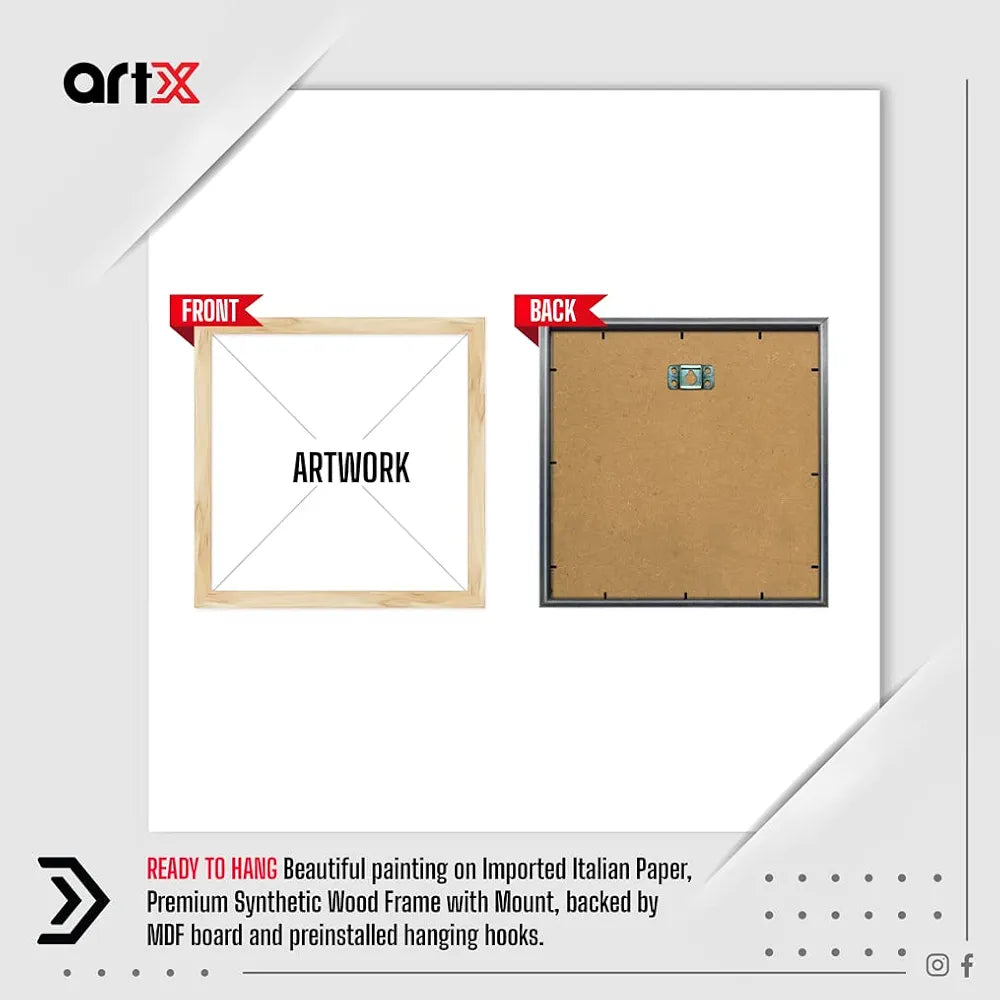 ArtX Paper Tree Wall Art Frame Painting, Multicolor, Abstract, 12.5 X 12.5 in, Set of 1