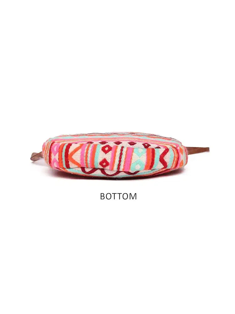 ASTRID Round Textured Sling Bag For Girls With Zip
