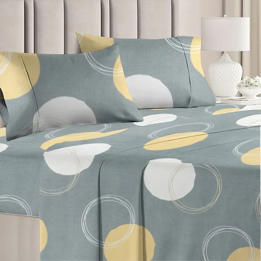 BSB HOME Premium Double Bedsheet with 2 Pillow Covers - 160 TC Supersoft Microfiber - Breathable & Wrinkle Free - 3 Pcs Set | Grey and White