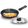 Hawkins Futura 24 cm Frying Pan Hard Anodised Fry Pan with Stainless Steel Lid Black