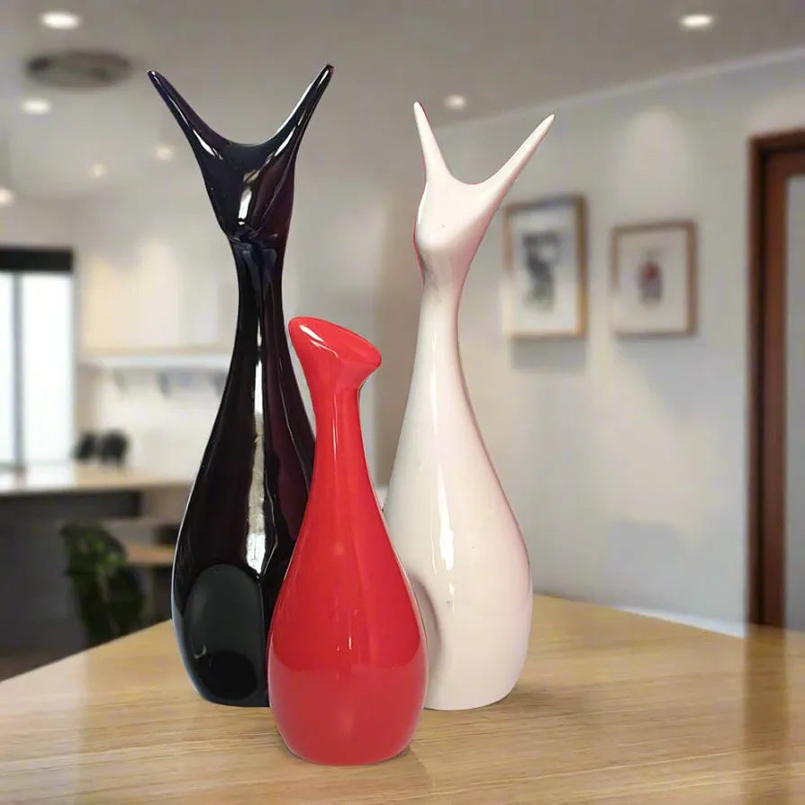 ALILA Good Luck Deer Family Statue Showpiece Idol for Home Living Room Decor Gifting Decoration, Set of 3