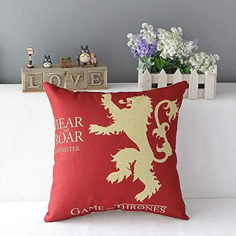 AEROHAVEN Premium Cotton Game of Thrones Designer Decorative Throw Pillow/Cushion Covers Set of 4 - 