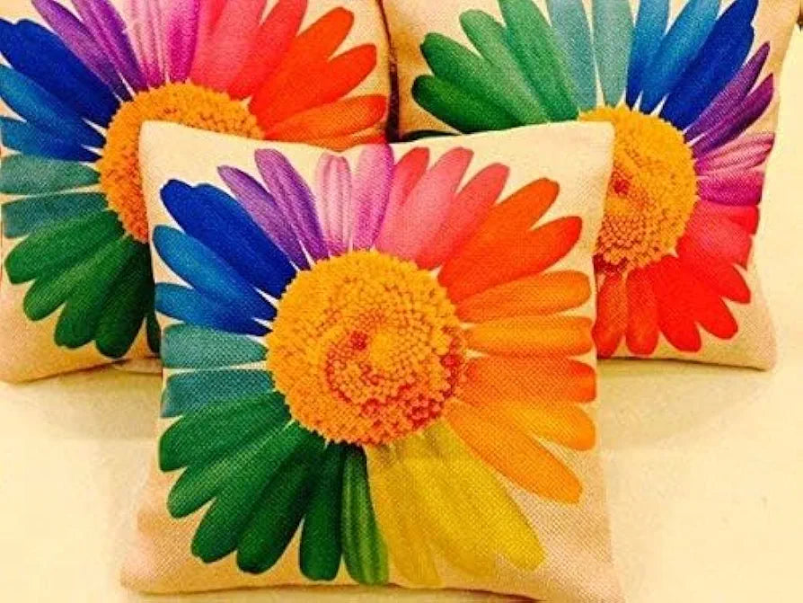 AEROHAVEN™ Set of 5 Floral Decorative Hand Made Jute Throw/Pillow Cushion Covers - CC23 - 