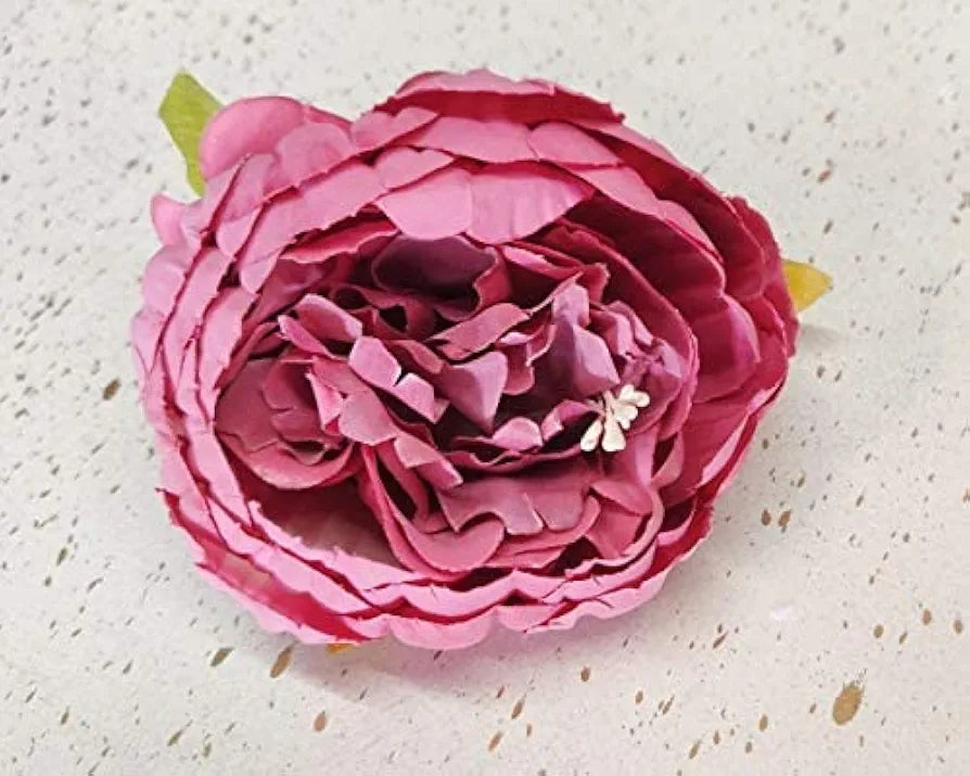 SATYAM KRAFT 6 Pcs Artificial Fabric Rose Flower Heads | Handmade Peony Style Flowers for DIY Crafting, Gift Packing, Bouquet Making, Wedding, Home, Diwali & Event Decoration 