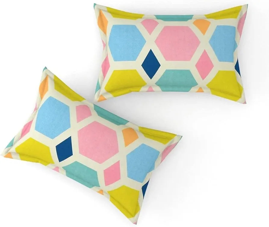 THE HOME STYLE Cotton Feel Glace Cotton Printed King Size Double Bed Bedsheet with 2 Pillow Cover_90x100 Inches 