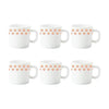 Larah by Borosil Gardenia Opalware Cup Set | 6-pieces | White | 100 Ml Each