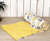 Trance Home Linen Pure Cotton Reversible Dohar Toddler Size Cotton Ac Quilt for Babies Colour Yellow White Abstract