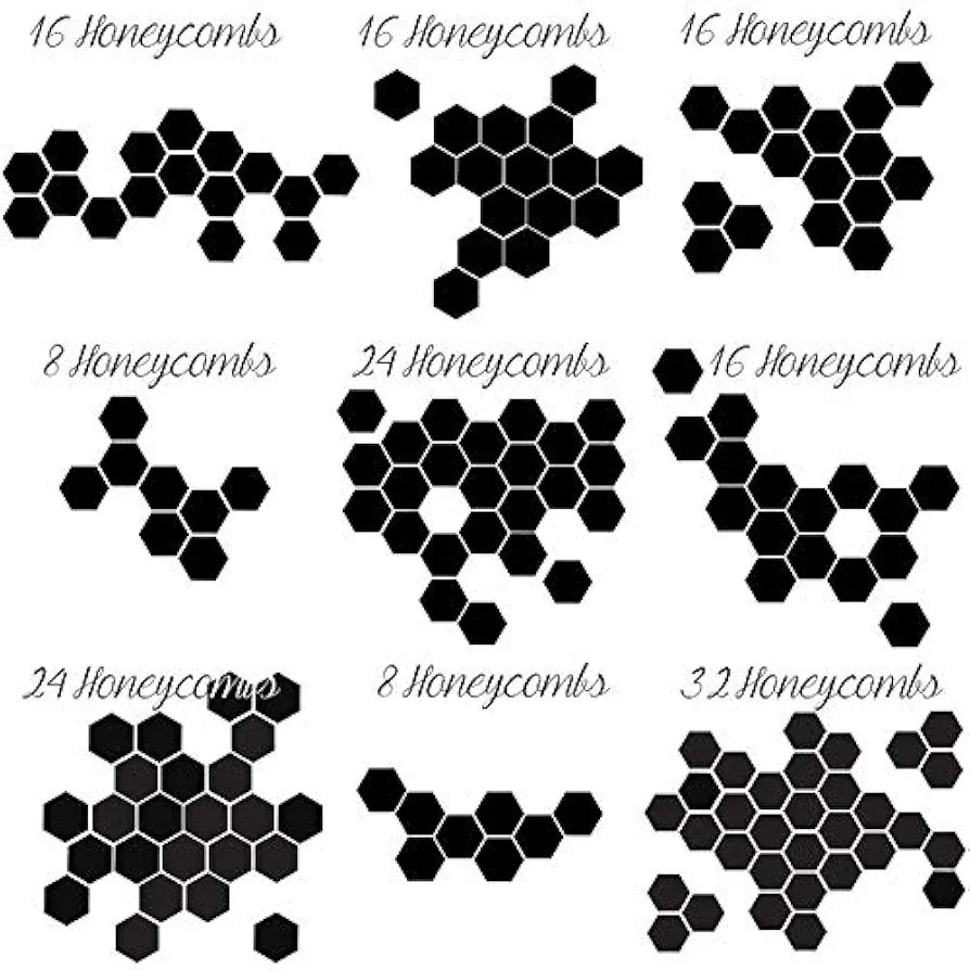 Bikri Kendra - Hexagon Stickers for Wall,Hexagon Mirror Stickers,Acrylic Wall Decor Sticker, Hexagonal Mirror Wall Sticker, 