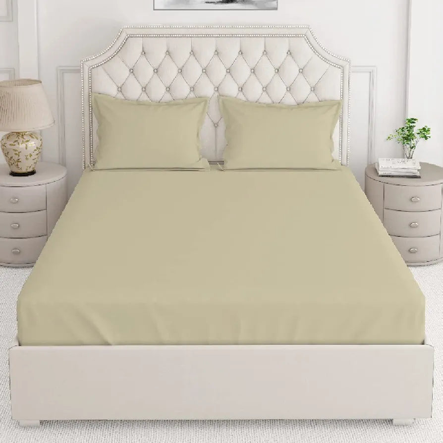 Layers Be Bold 100% Cotton Elastic Fitted King Size Bedsheet for King Size Bed - All Season Moisture Absorbent Machine Washable Comfortable Bedsheets for Home, Hotel & More - 140 TC 