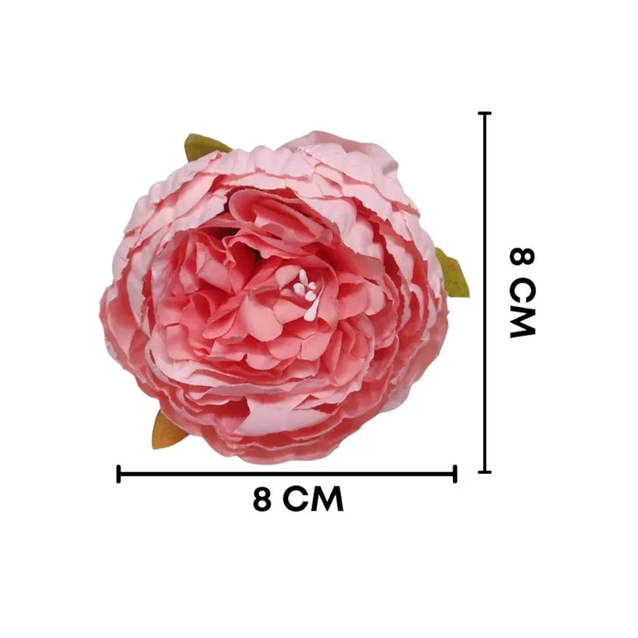 SATYAM KRAFT 6 Pcs Artificial Fabric Rose Flower Heads | Handmade Peony Style Flowers for DIY Crafting, Gift Packing, Bouquet Making, Wedding, Home & Event Decoration 