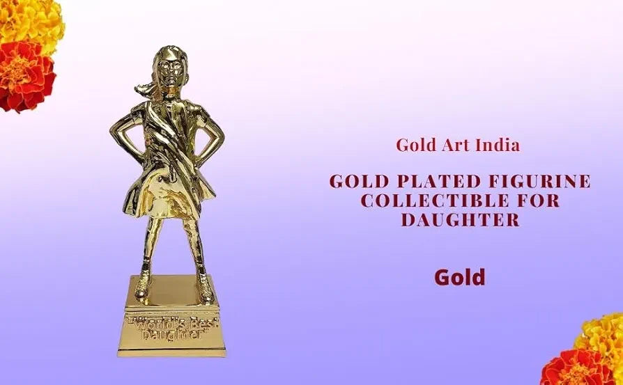 Gold Art India Gold Plated Figurine for Daughter | World's Best Daughter | Best Gift Girl | Idol Figurine for Inspiration