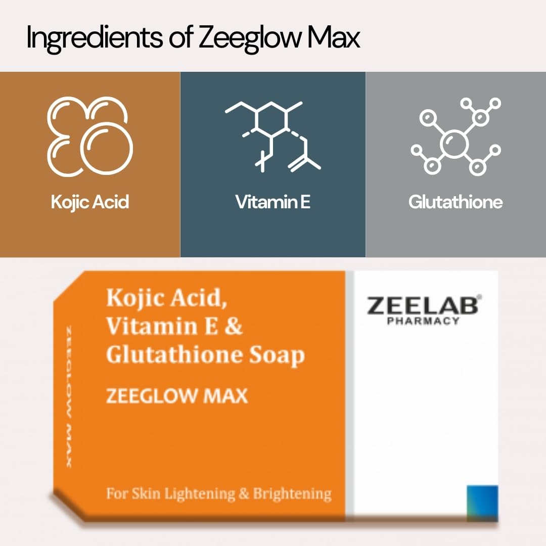 Zeelab Kojic Soap With Vitamin E and Glutathione - 75 gms Each (Pack o - Swadesii Zeelab Kojic Soap With Vitamin E and Glutathione - 75 gms Each (Pack o - Swadesii