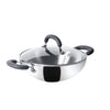 Meyer Trivantage Nickel Free Stainless Steel Triply Kadai with Steel Lid| 20cm Silver