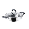 Meyer Trivantage Nickel Free Stainless Steel Triply Kadai with Steel Lid 30cm Silver