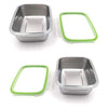 Femora Lunch Box High Steel Rectangle Heavy Duty Airtight Leakproof Unbreakable Storage Container With Lock Lid | 2800 Ml | Set of 2 | Silver