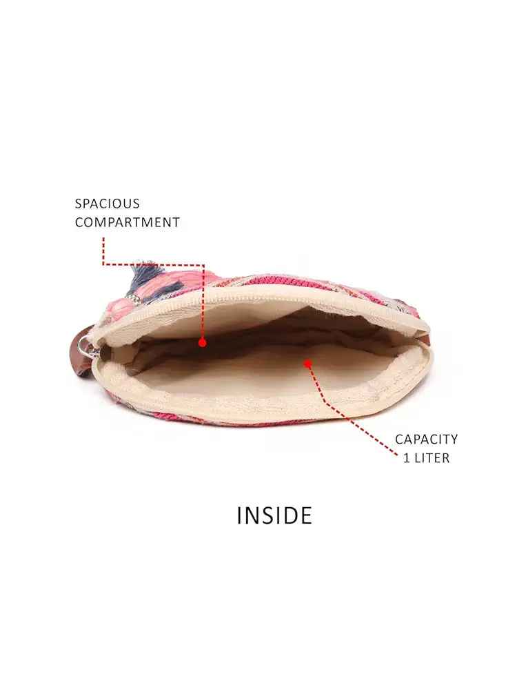 ASTRID Round Textured Sling Bag For Girls With Zip