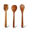 Vesta Homes Neem Wood Spoon Compact Flip Spatula Ladle for Cooking Set of 3 Non-Stick