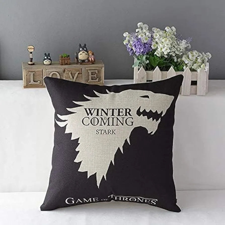 AEROHAVEN Premium Cotton Game of Thrones Designer Decorative Throw Pillow/Cushion Covers Set of 4 - 