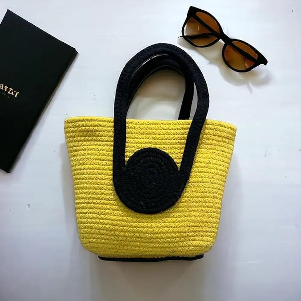 BEAUTIFUL HOMMIES Attractive Hand Bag | Large Tote | Summer Bucket | Bamboo Beach Basket for Women | Boho Handbag | Jute Handmade