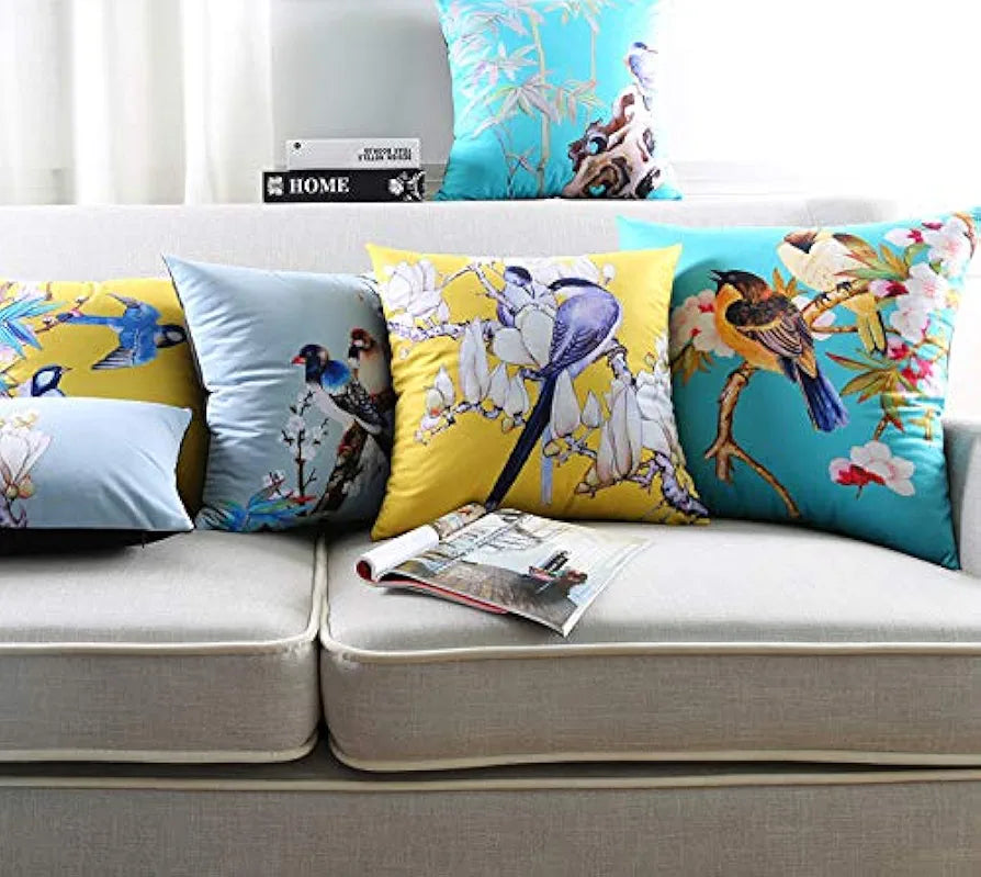 AEROHAVEN Abstract Set of 5 Designer Decorative Throw Pillow/Cushion Covers - Multi Color, 24 x 24 inches