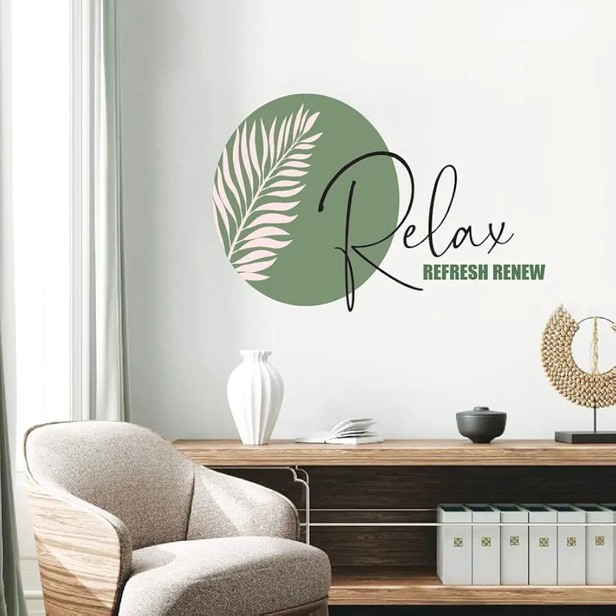 Kotart - Relax Refresh Renew Wall Stickers - PVC Vinyl Wall Decals for Home and Office Wall Décor