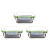Femora Lunch Box High Steel Rectangle Heavy Duty Airtight Leakproof Unbreakable Container With Lock Lid | 3800 Ml | Set of 3