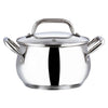 Vinod Almaty Stainless Steel Saucepot with Glass Lid 2 Litre, 16 cm | 2.6mm Thick Base | Triply Saucepot,Sturdy Riveted Handle