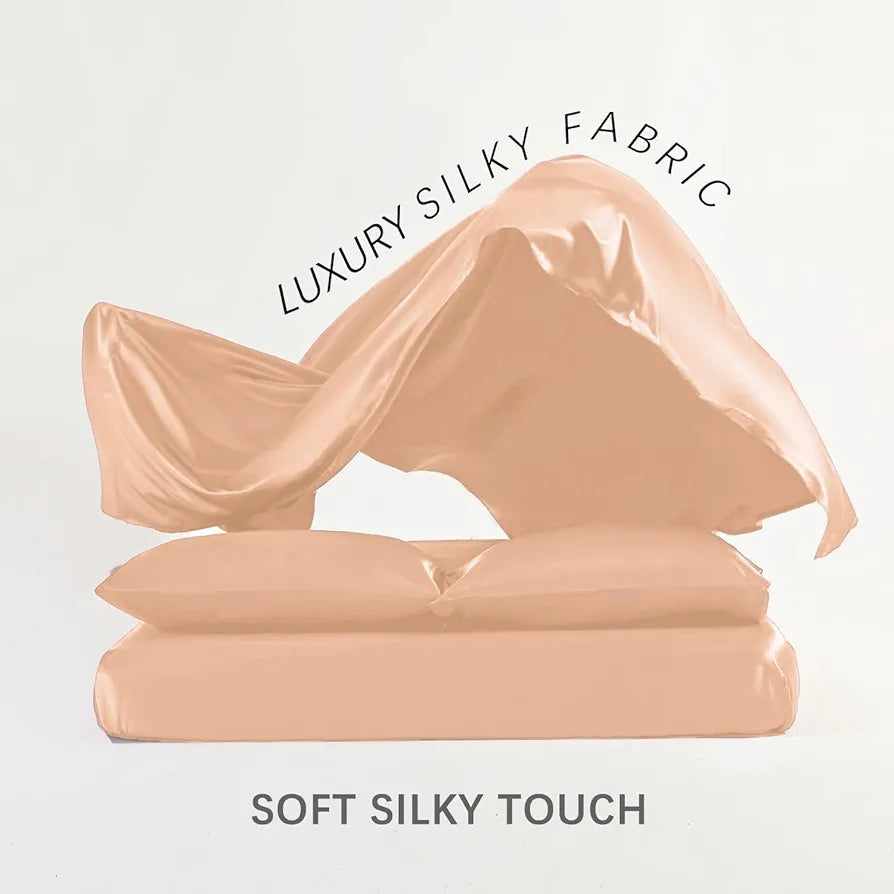 Cloth Fusion Satin Bedsheet for King Size Bed, Perfect for Romantic Night, Excellent Gift for All Celebrations, Set of 1 Satin Sheet 108
