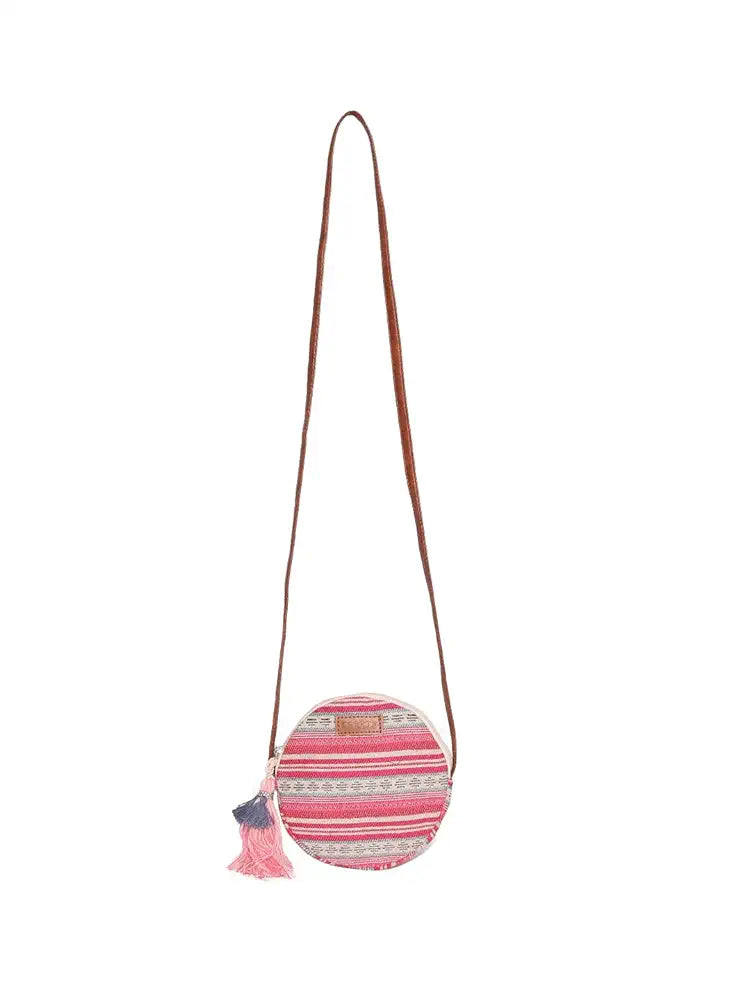 ASTRID Round Textured Sling Bag For Girls With Zip