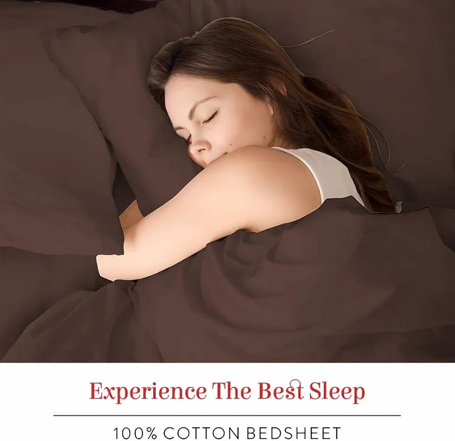 Layers 100% Cotton 144TC Elastic Fitted Bedsheet for Double Bed King Size with 2 Pillow Covers, , All Round Elastic, Moisture Absorbent, Skin Friendly - Be Bold Collection