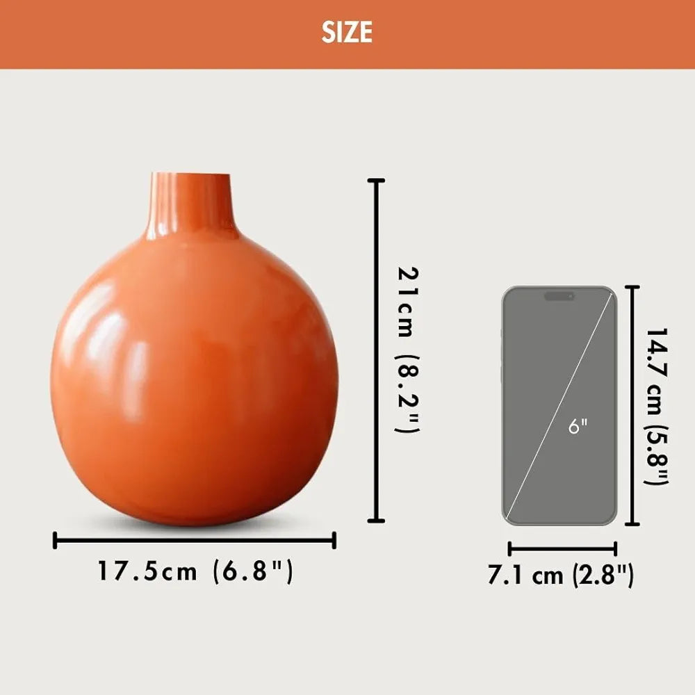 Behoma Metal Flower Vase for Home Decor| Decoration Item for Living Room Office| Table Decorative Flower Pot for Gifting 