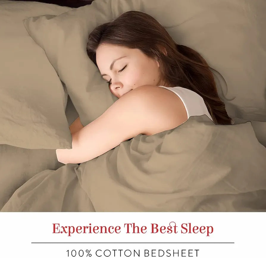 Layers 100% Cotton 144TC Elastic Fitted Bedsheet for Double Bed King Size with 2 Pillow Covers, , All Round Elastic, Moisture Absorbent, All Season Comfort - Be Bold Collection