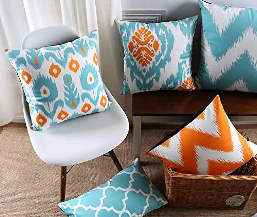 AEROHAVEN™ Set of 5 Designer Decorative Throw Pillow/Cushion Covers - 