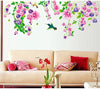 Decals Design Beautiful Bell Flowers and Humming Birds Wall Sticker
