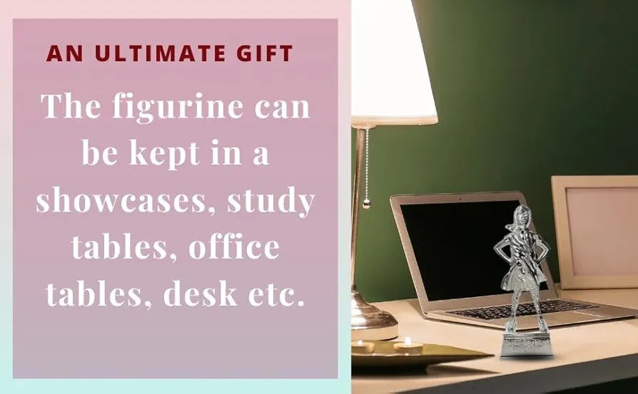 Gold Art India Daughter Figurine Silver Plated | World's Best Daughter | Best Gift for Girl| Girls Gifting for Birthday | Gift for Young Girl | Women's Day Gift | Study Table | Office Desk