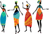 Rangoli Vinyl New Modern Art Four Tribal Ladies Large Wall Stickers Size-50Cm*70Cm-Self-Adhesive