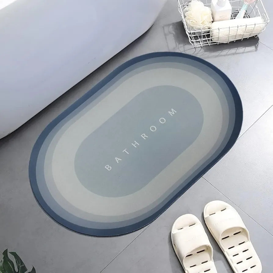 STATUS CONTRACT Water Absorbing Mat for Bathroom Quick Dry Rubber Backed Anti-Slip Floor Mat Non Slip Mat for Home, Kitchen  