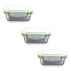 Femora Lunch Box High Steel Rectangle Heavy Duty Airtight Leakproof Unbreakable Storage Container With Lock Lid | 2800 Ml | Set of 3
