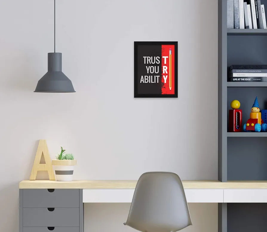 ArtX Paper Inspirational Quote Trust Your Ability Wall Art Painting, Multicolor, Motivational, 10 X 13 Inches, Set of 1