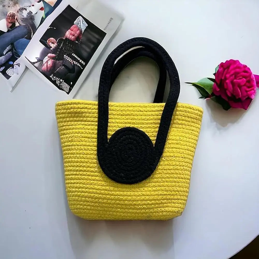 BEAUTIFUL HOMMIES Attractive Hand Bag | Large Tote | Summer Bucket | Bamboo Beach Basket for Women | Boho Handbag | Jute Handmade
