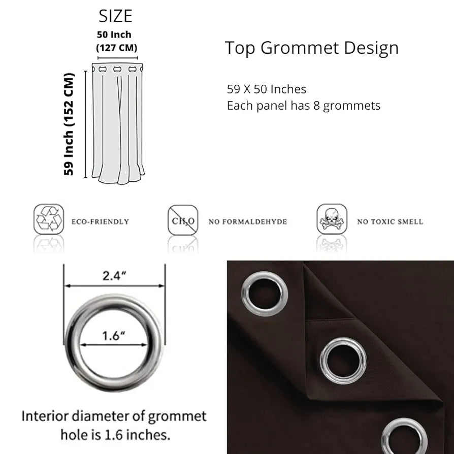 Divine Casa Zigzag Design Window Curtain 5 Feet | Brown | Lightweight Polyester Panel with Metal Grommets for Home Decor | Set of 1