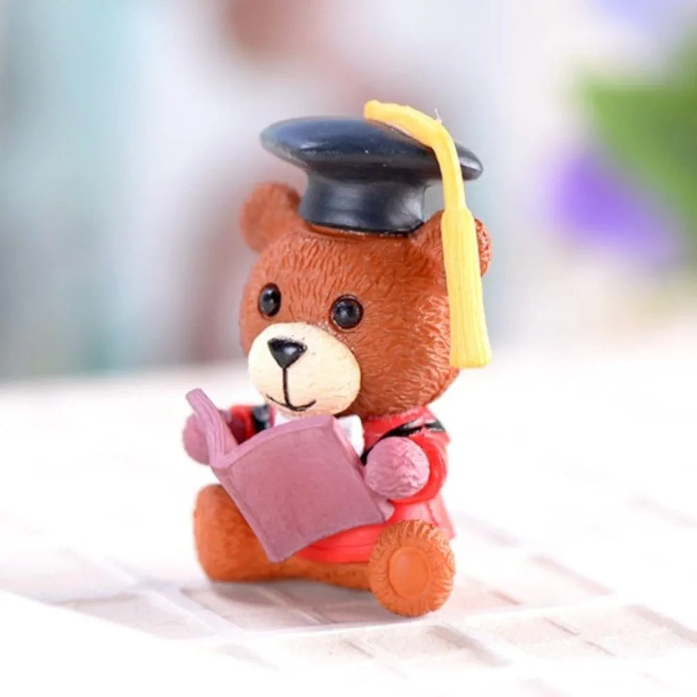 SATYAM KRAFT 1 Set  Resin Teddy Bear Miniature Figurines | Decorative Showpiece | Gift for Him/Her, Mother's Day, Home, Bedroom, Living Room, Office, Table, Car Dashboard | Festive Decor