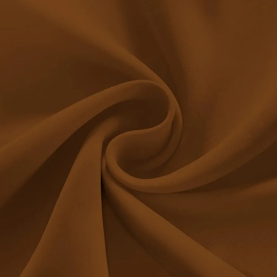 Divine Casa Super Satin Semi Blackout Door Curtains 7 feet Long, Curtain Holder Set of 2 - Glazed Ginger