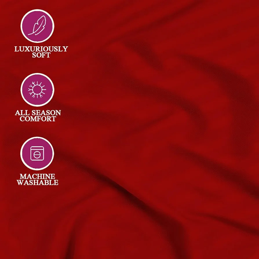 Trance Home Linen 100% Cotton 78x60 inch Queen Fitted 200TC Satin Stripe Elastic Fitted Bedsheet | Daily Use Double Bed Fitted Bedspread with 2 Pillow Covers 