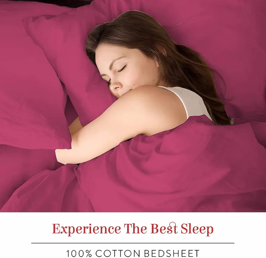 Layers Be Bold 100% Cotton Bedsheet Set for All Seasons - Lightweight, Moisture Absorbent, Machine Washable & Easy to Care - Gift for Housewarming & More - 140 TC - King Size 