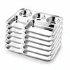 KC Stainless Steel Partition Plate 5 in 1 Bhojan Thali Compartment Dinner Plate - Set of 6