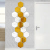 Bikri Kendra Hexagon 10 Silver 10 Golden Stickers for Wall Acrylic Mirror Decor Sticker Wall Mirror Stickers Acrylic Stickers