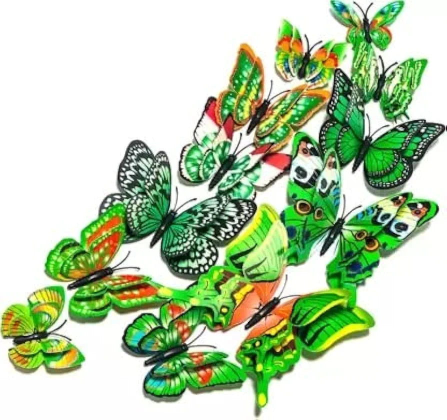 Rangoli Butterfly Wall Stick or Magnet for Home, Office, Kids Room Décor Self Adhesive Removable PVC. Design-14