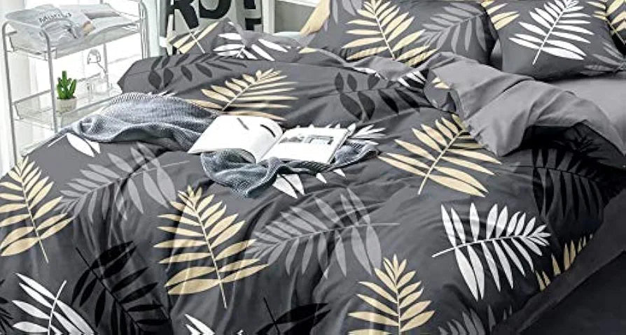 THE HOME STYLE Cotton Feel Glace Cotton Floral Printed King Size Double Bed Bedsheet With 2 Pillow Cover 300 TC_90X100 Inches 