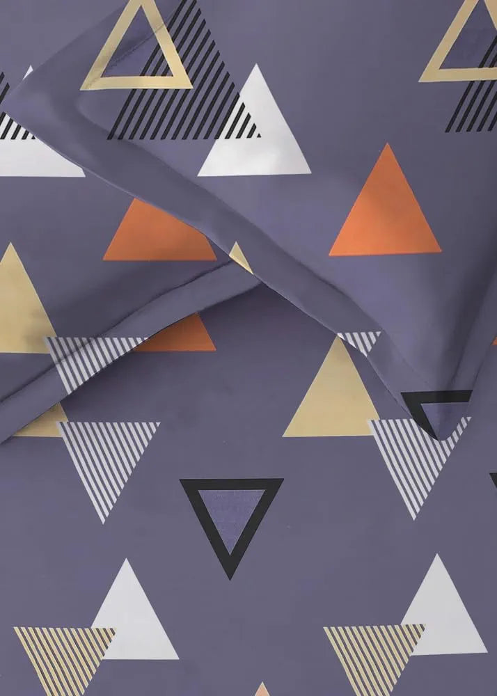 HOMEKART Premium Cotton Elastic Fitted Bedsheets with 2 King Size Pillow Covers Double Bed with All Around Elastic Supersoft Size - 72 x 78 +10 inches Abstract Blue and Orange 200 tc - 220 tc